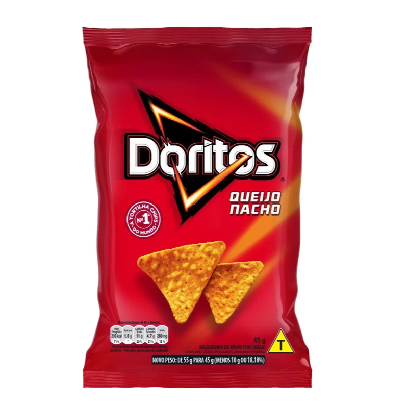 DORITOS QUEIJO NACHO 45G PP DORITOS QUEIJO NACHO 45G PP